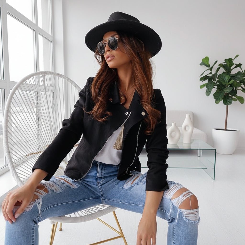 Veste Milos – Cuir suédé élégant