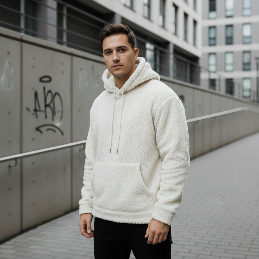 Pull à Capuche en Laine d’Agneau