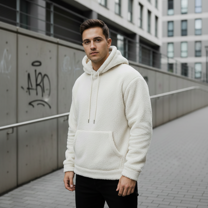 Pull à Capuche en Laine d’Agneau