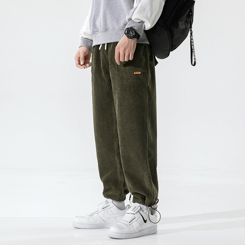 Pantalon Décontracté En Velours Côtelé