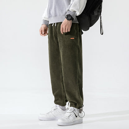 Pantalon Décontracté En Velours Côtelé