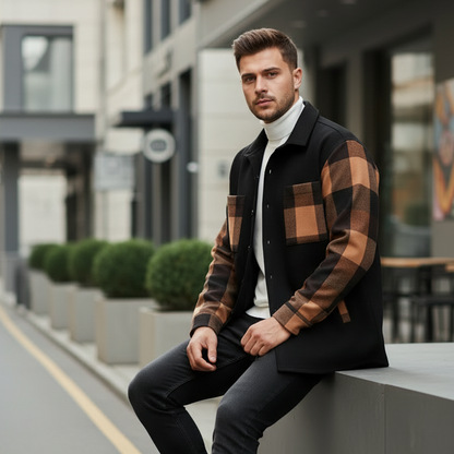 Chemise Décontractée à Carreaux Bicolores
