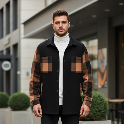Chemise Décontractée à Carreaux Bicolores