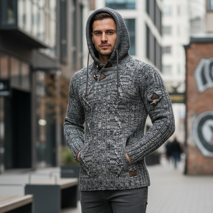 Pull à Capuche avec Boucle à Corne