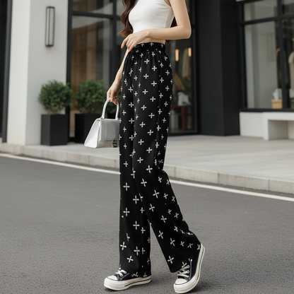 Pantalon droit – Look artistique, finition encre