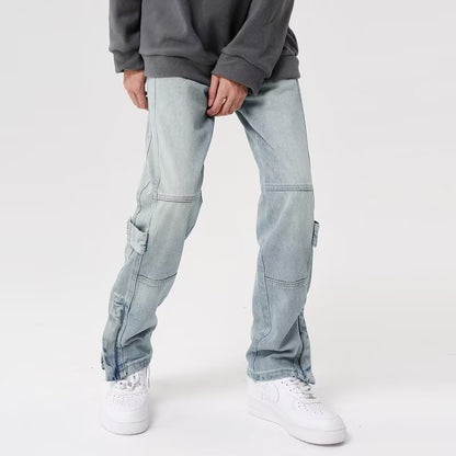 Jeans à fermeture éclair de style américain
