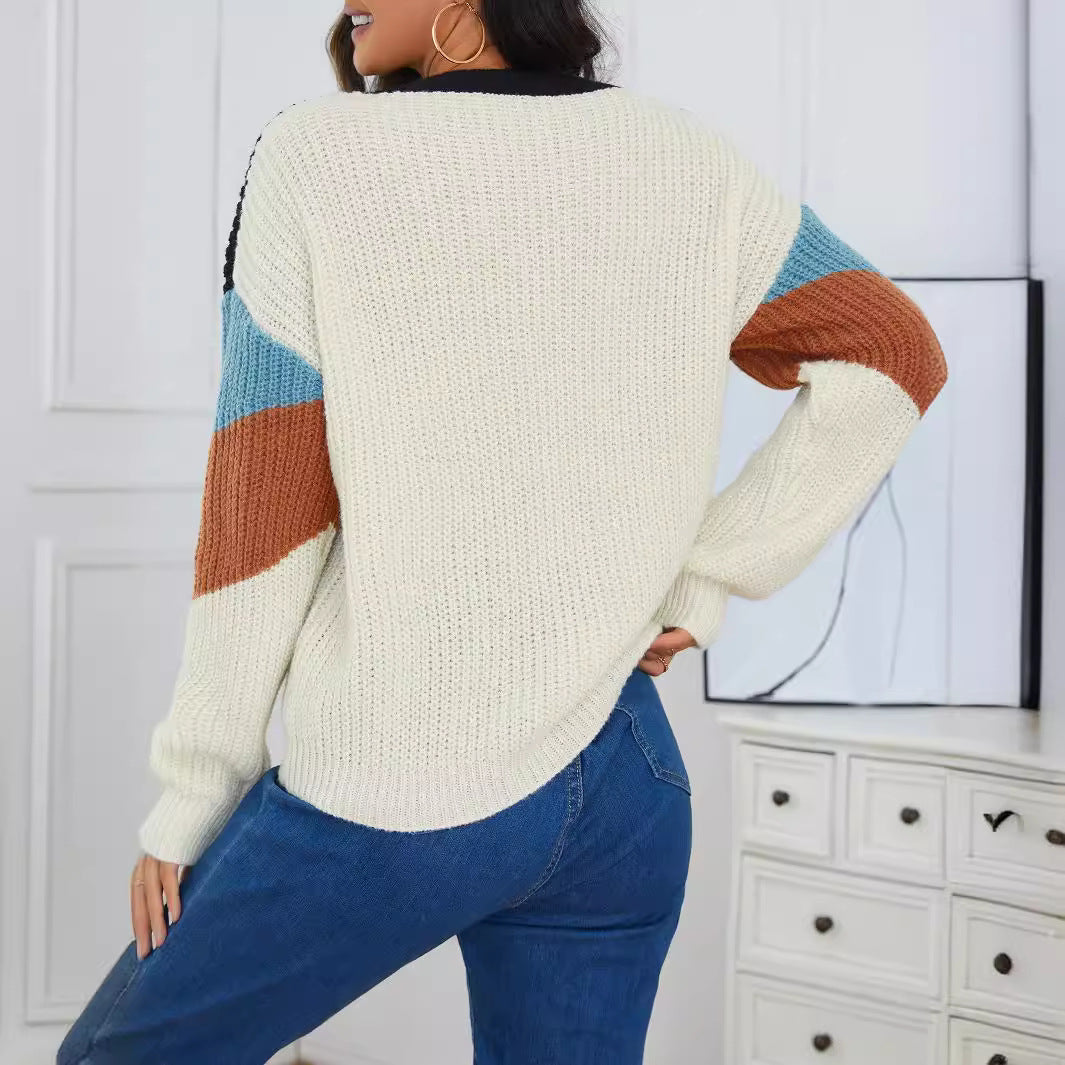 Pull confortable – Rayures contrastées, look relax