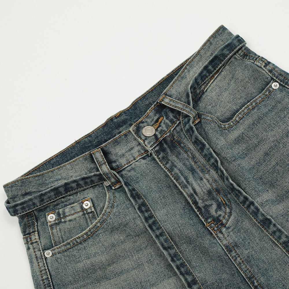 Jean Blanc Avec Ceinture et Lacets