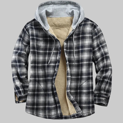 Veste à Capuche, motif à carreaux