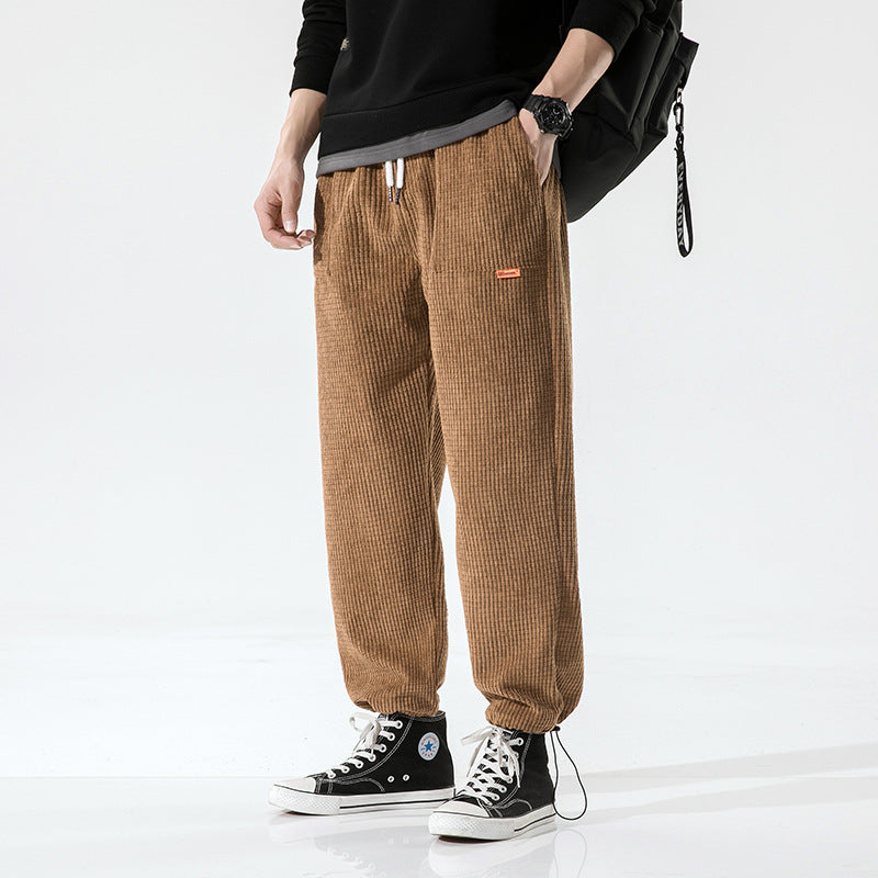 Pantalon Décontracté En Velours Côtelé