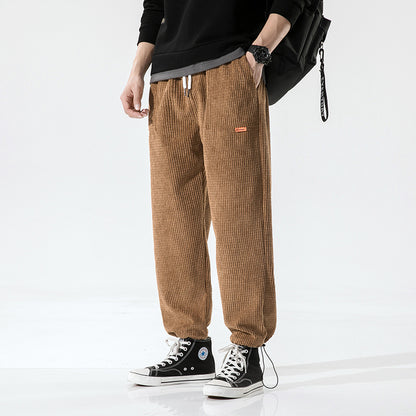 Pantalon Décontracté En Velours Côtelé
