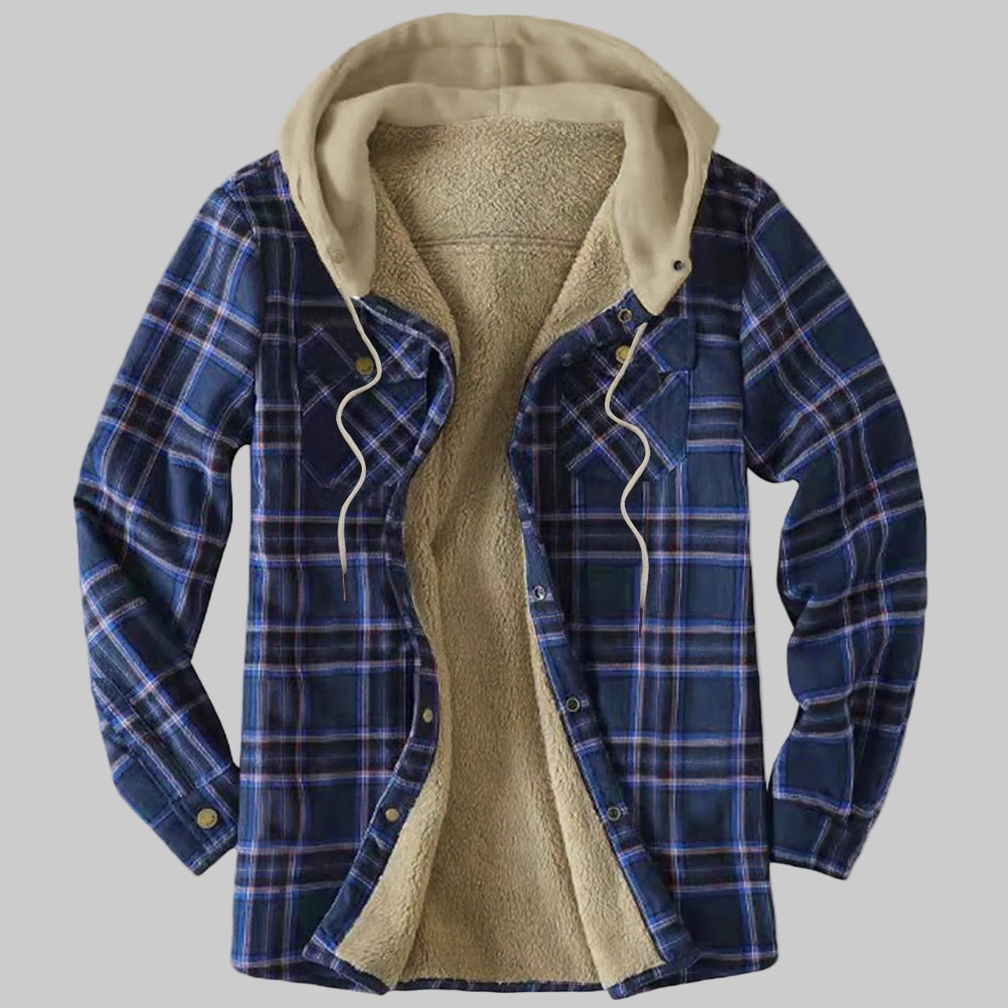 Veste Chemise à Capuche en Polaire Épaissie