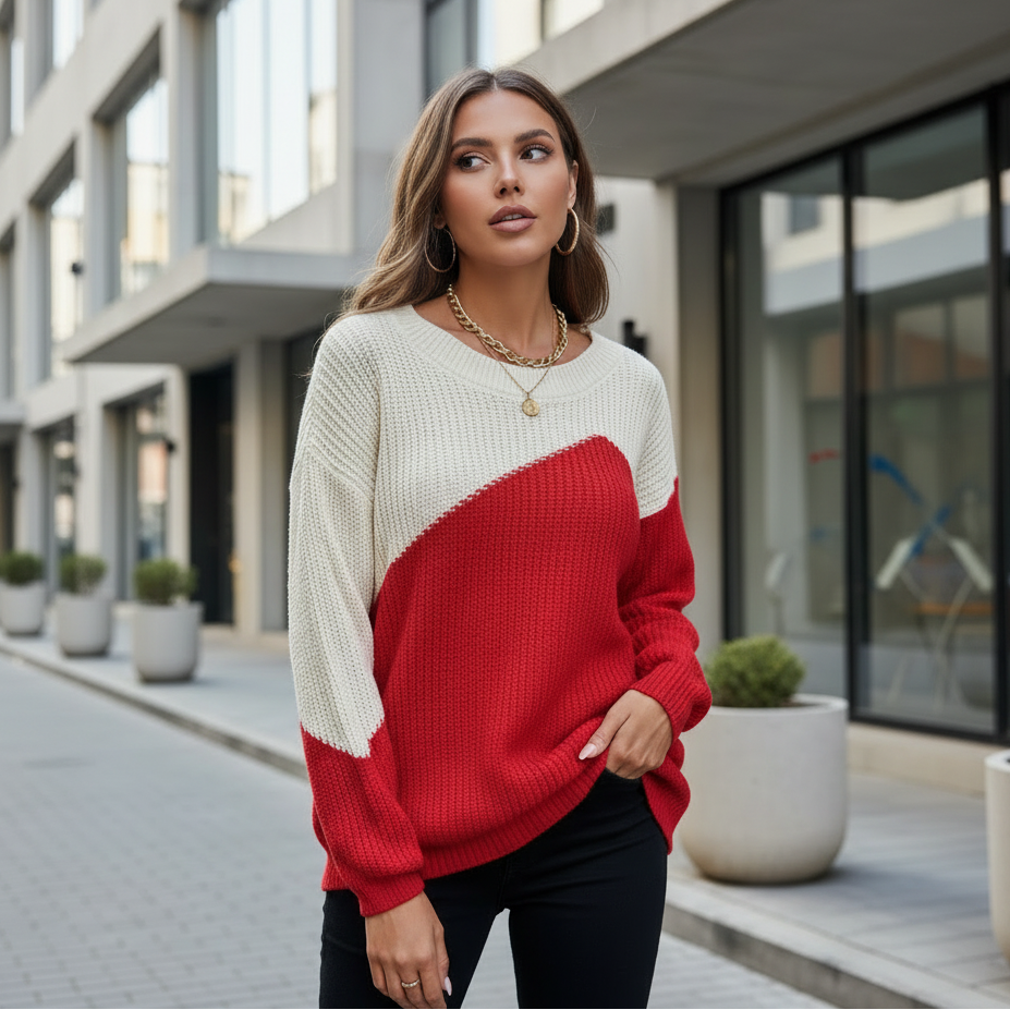 Pull – Design stylé, surpiqûres visibles