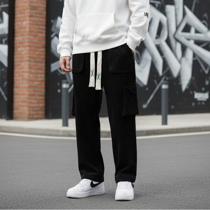 Pantalon Cargo en Velours Côtelé