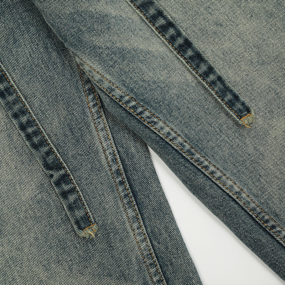 Jean Blanc Avec Ceinture et Lacets