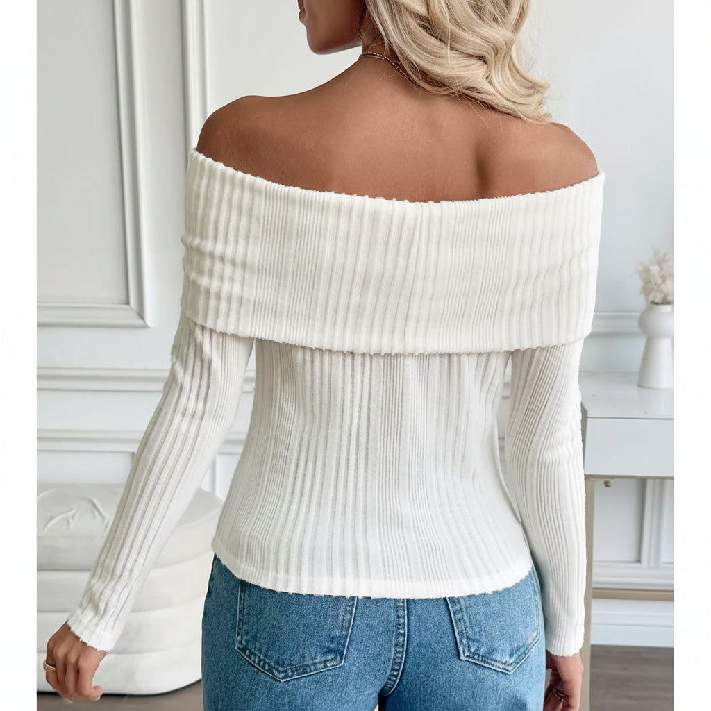 Sweater à épaules dénudées – Style élégant