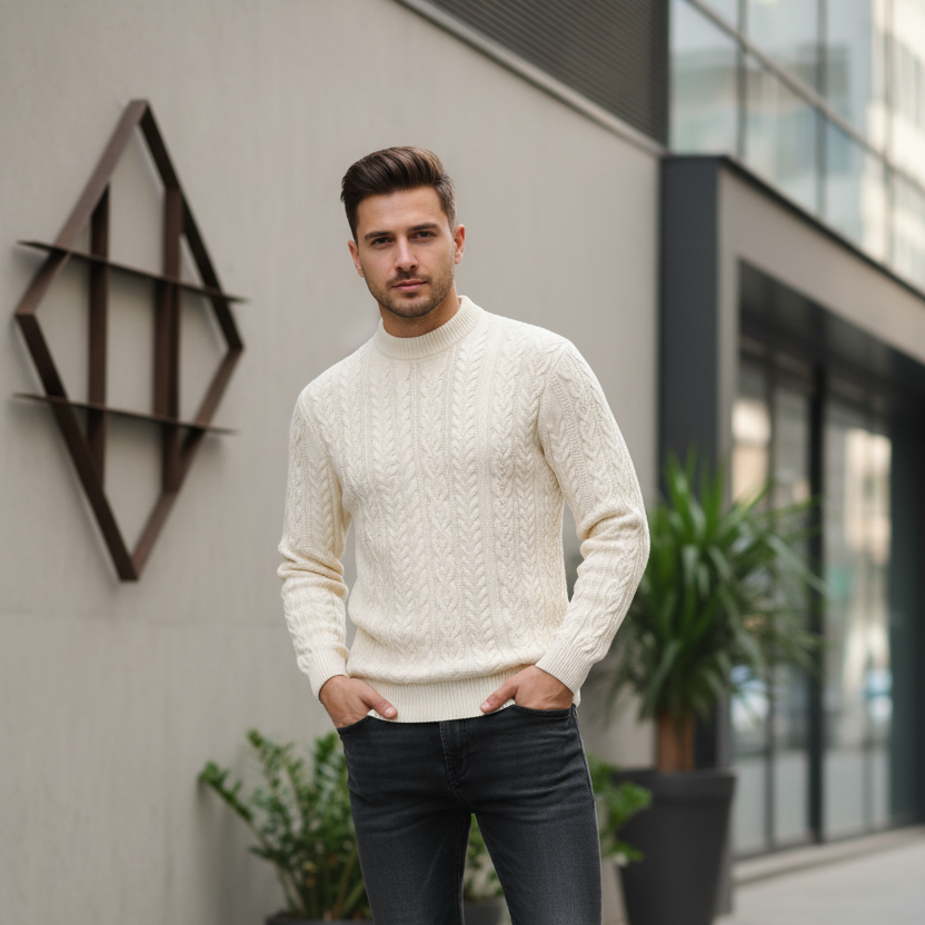 Pull à Col Rond Chaud Et Décontracté