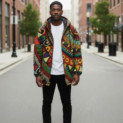 Veste Imprimée à Col Montant