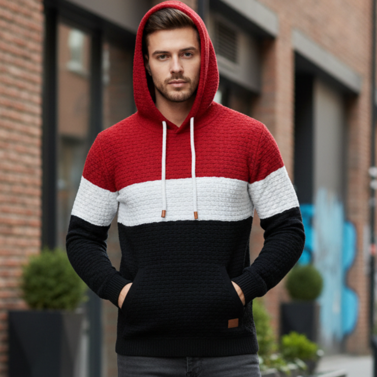 Sweat à Capuche, Jacquard  Chaud & Confortable