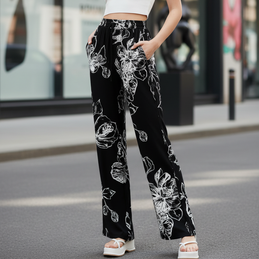 Pantalon droit – Teint à l’encre moderne
