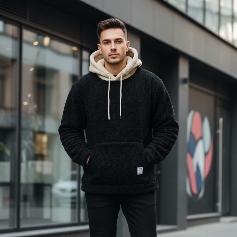Pull à Capuche en Laine d’Agneau