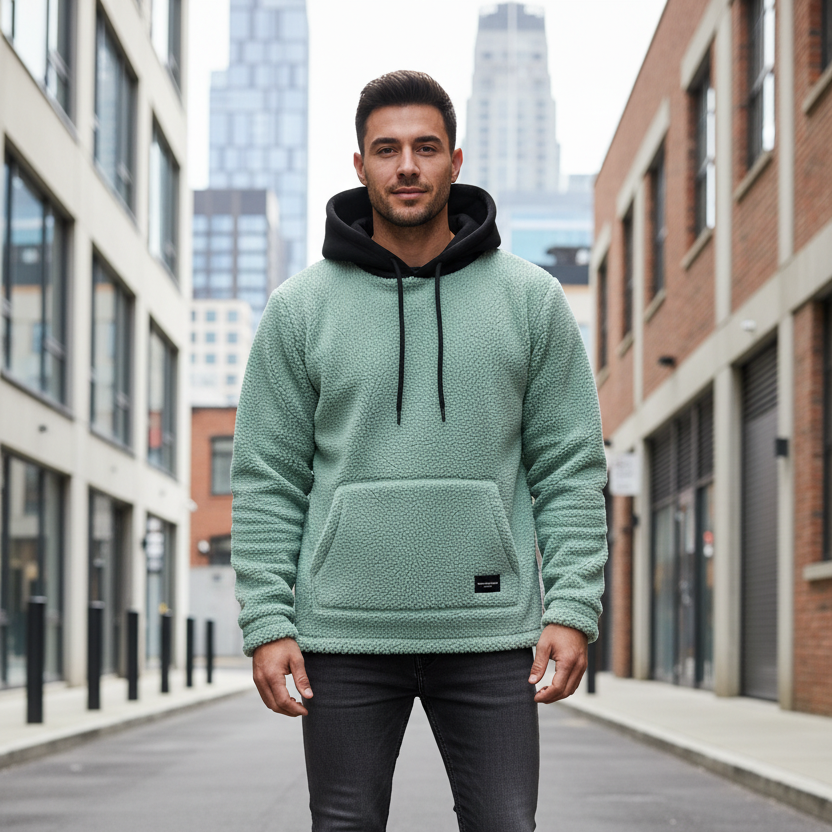 Pull à Capuche en Laine d’Agneau