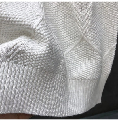 Pull à Motifs Losanges, Manches Courtes