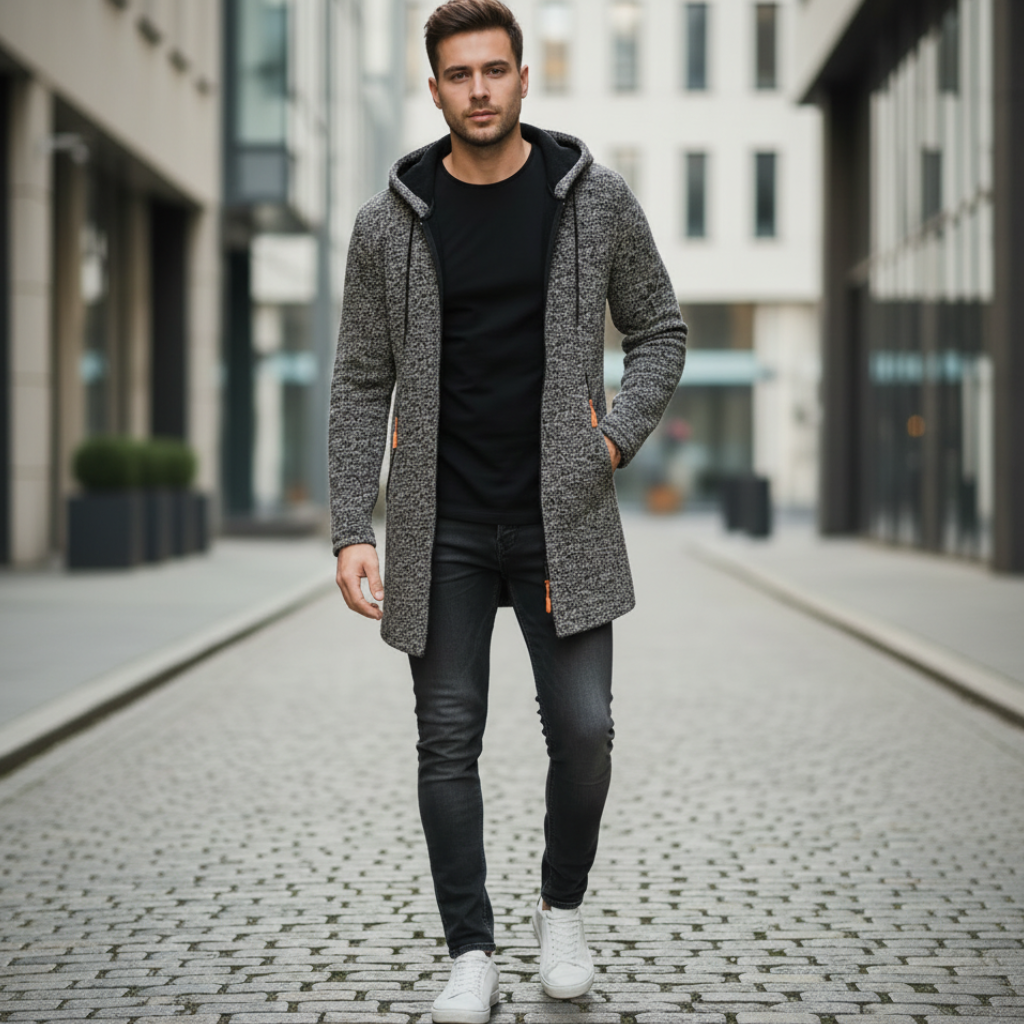 Cardigan à Capuche En Velours Fin