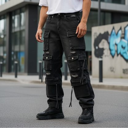 Jean à Multi-poches, Style Workwear