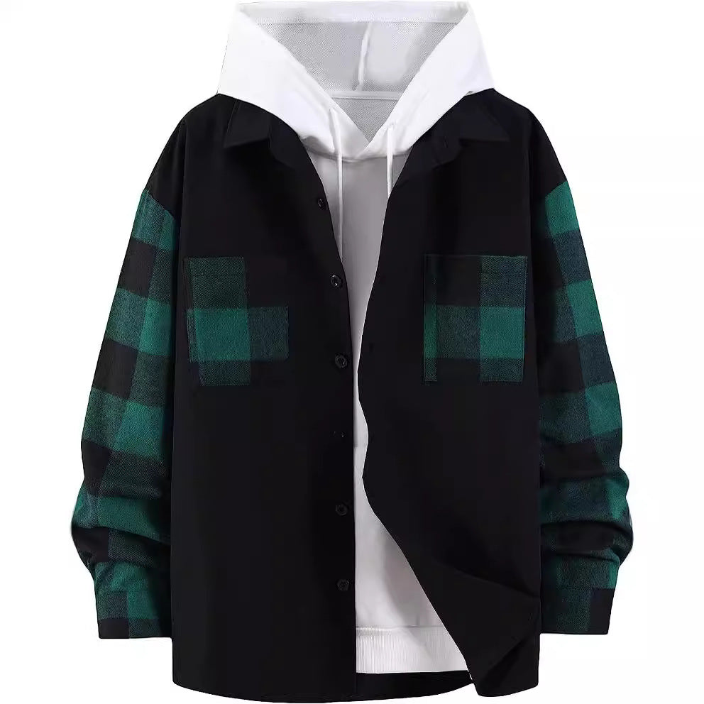 Chemise Décontractée à Carreaux Bicolores