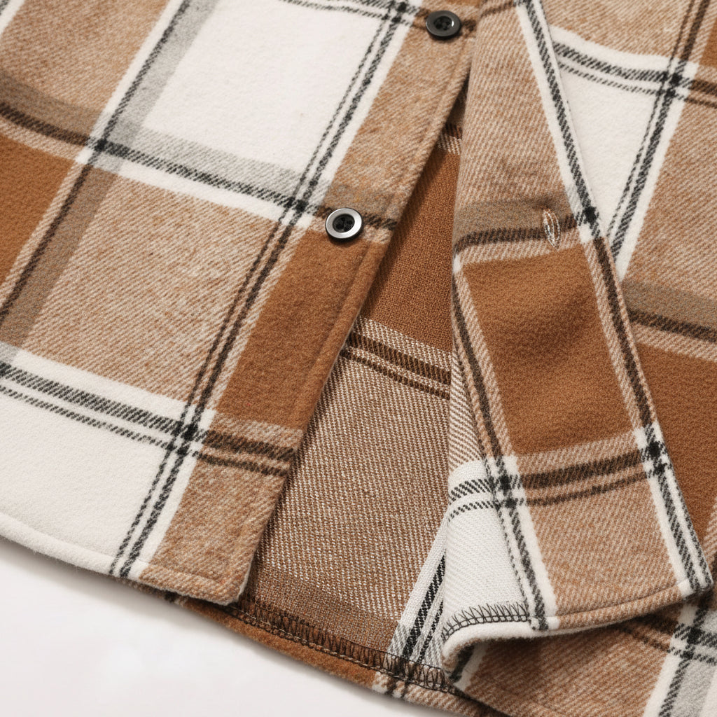 Chemise-Veste Rétro, Tissu Brossé