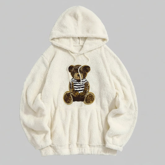 Sweat à Capuche En Flanelle Peluche