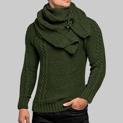 Pull  Col Plastron, Slim Fit