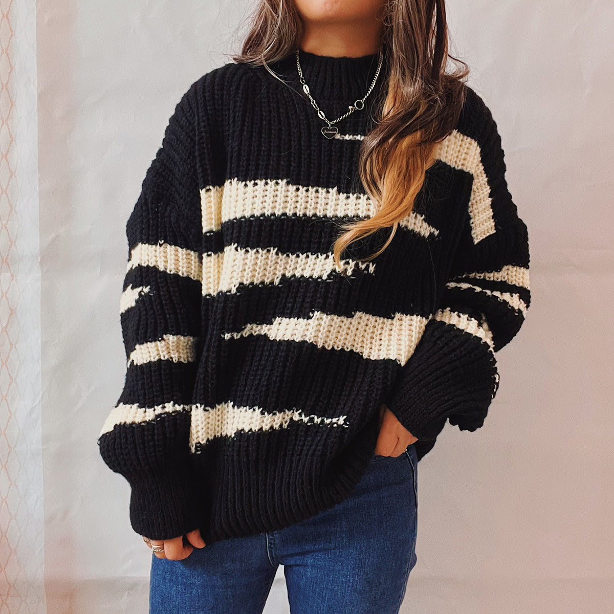Pull-over – Tendance, rayures asymétriques