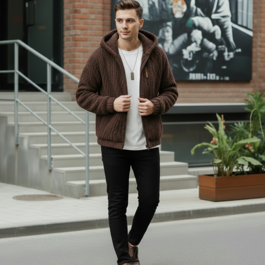 Veste à Capuche Chaude Avec Doublure