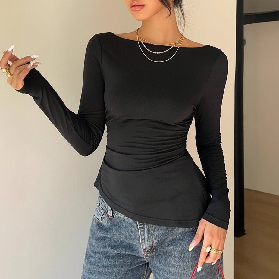 Top – Slim fit, détail dentelle au dos