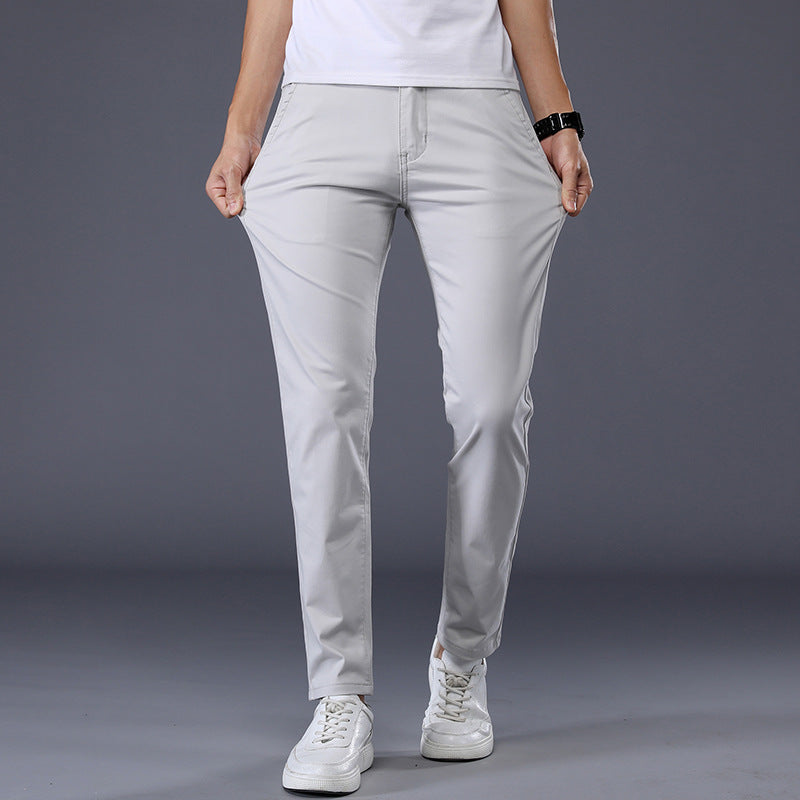 Pantalon Décontracté Uni, Coupe Droite