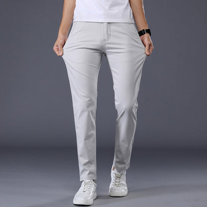 Pantalon Décontracté Uni, Coupe Droite