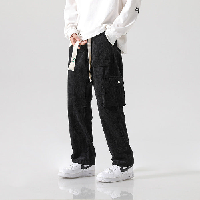 Pantalon Cargo en Velours Côtelé