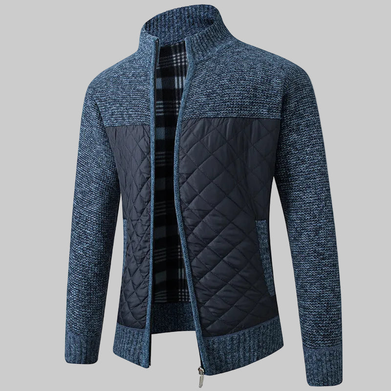 Pull à Col Montant, Rayures et Carreaux