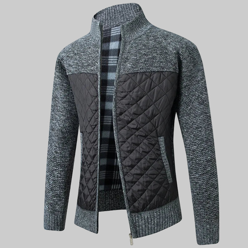 Pull à Col Montant, Rayures et Carreaux