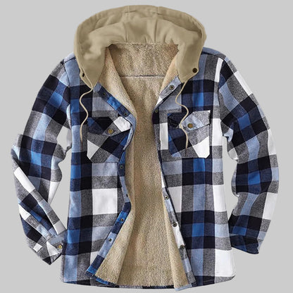 Veste Chemise à Capuche en Polaire Épaissie