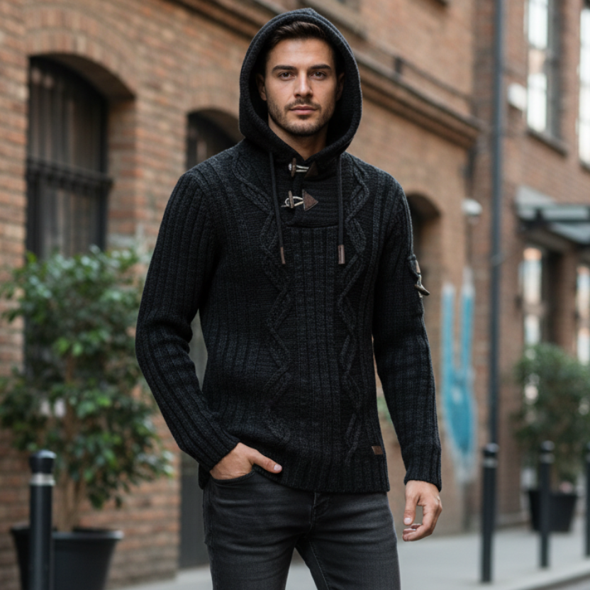 Pull à Capuche avec Boucle à Corne
