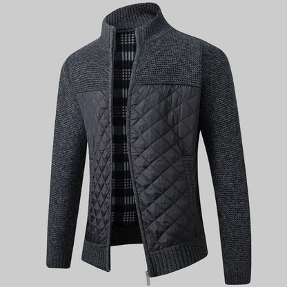 Pull à Col Montant, Rayures et Carreaux