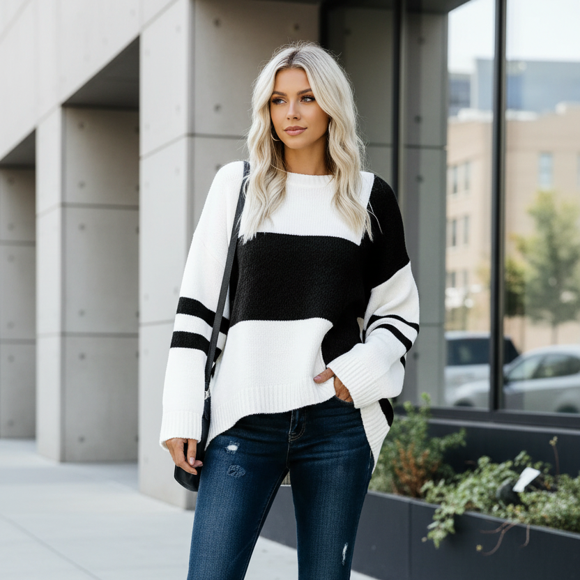 Pull – Casual, coutures contrastées