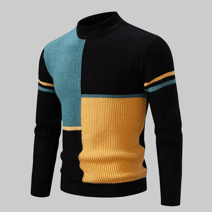Pull Tricoté à Demi-Col Montant
