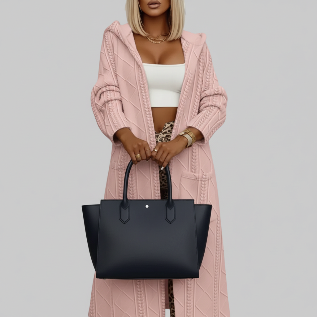 Manteau en tricot – Couleur unie, look fashion