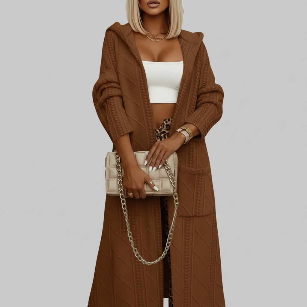 Manteau en tricot – Couleur unie, look fashion