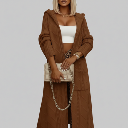 Manteau en tricot – Couleur unie, look fashion