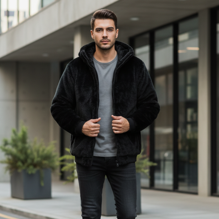 Veste en Velours à Capuche